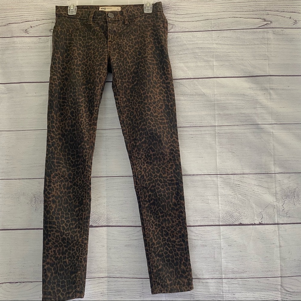 RSQ Leopard Print Skinny Jeans Size 5